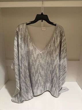 Chico's Silver Lightweight Shell Top